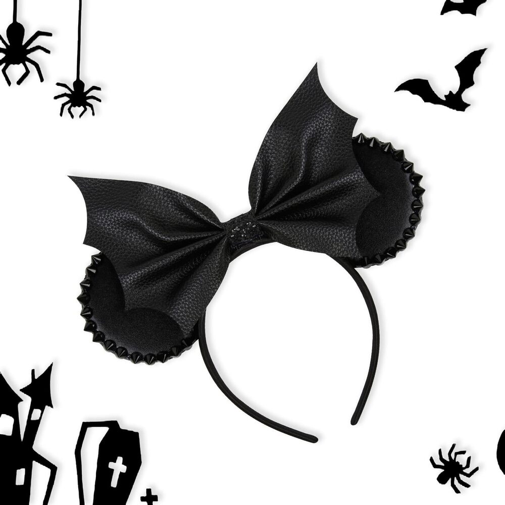 7163 Halloween Mouse Ears Headbands Black Bat Mouse ear Headband Cute Mouse - Picture 3 of 7